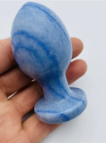 Wholesale Natural Sex Toy Crystals Healing Butt Plugs Blue Aventurine Anal Plug