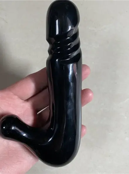 wholesale natural crystal massage dildo wand obsidian yoni massage wand for sex toy