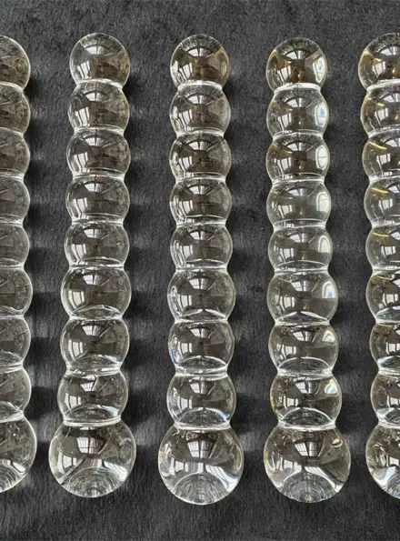 Wholesale Vaginal and Anal Crystal Beads Anal Butt Plug Glass Dildo Penis Sex Toys for Male Anal Toy