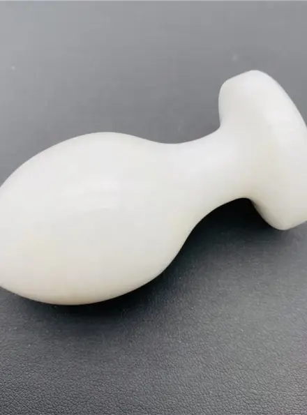 Wholesale Natural Sex Toy Crystals Massage Healing Wand Butt Plugs White Jade Anal Plug