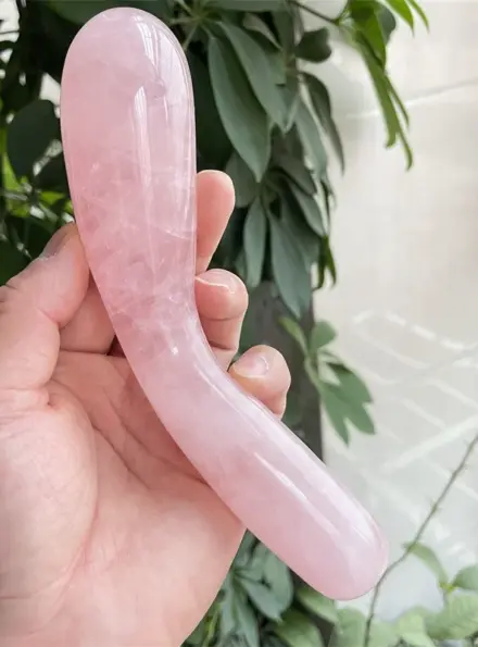 Wholesale Natural Gemstone Rose Quartz Massage Wands Healing Pink Quartz Crystal Yoni Dildo