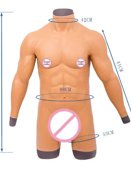 URCHOICE Realistic Macho Muscle Fake Man Wearable Body Suit Silicone Lesbian Penis Cosplayer Crossdresser Anal Sex Cock Sex Toys